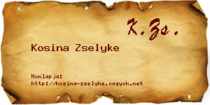 Kosina Zselyke névjegykártya